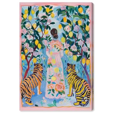 Imagem de Decoração de parede costeira com impressão em tela de jardim de tigre por Art Remedy, Gallery Wrapped, 50 x 76 cm