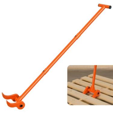 Imagem de AugFir Rebentador de paletes de 122 cm, barra de elevação de deck de 110 graus, ferramenta de remoção de placa de deck de aço carbono resistente para deck, palete, demolição de placa de madeira sem