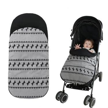 Imagem de Saco de dormir para carrinho de bebê de inverno: impermeável à prova de vento forro de lã grossa bolsa universal para carrinho de bebê acessório para clima frio (preto)
