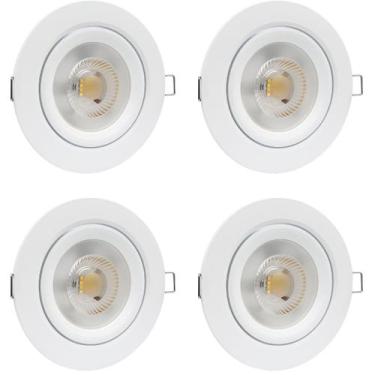 Imagem de Kit 4 Spot Led Redondo Embutir 12W Branco Frio 6500K Bivolt - Alta Efi