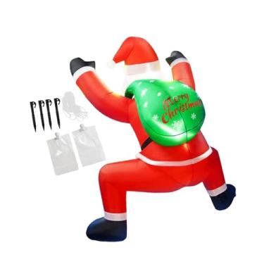 Imagem de Sclmgo Papai Noel Inflável de Natal de 1,8 M, Decoração Divertida para Pendurar Ao Ar Livre, Decoração de Jardim com Luzes de LED, Papai Noel Escalando em Po
