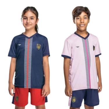 Imagem de Kit 2 Camisetas Penalty Futebol Infantil - Rosa e Marinho 14-Feminino