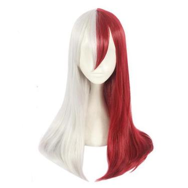 Imagem de Peruca de cosplay My Hero Academia Todoroki Shoto 65 cm para anime - t