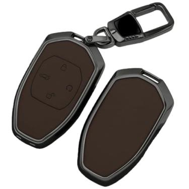 Imagem de Capa de chave de couro de liga de zinco compatível com GAC Trumpchi GS7 GS8 GM8 GS5 GA6 GM6 Empow J11 J12 J13 J14 J15 J16 Acessórios(Brown A)