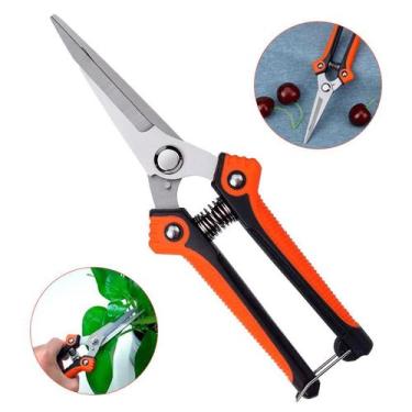 Imagem de Tesoura Alicate de Poda Jardinagem Bico Curvo ou Reto Inox para Colhei