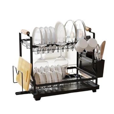 Imagem de Escorredor de Louça Organizador de Pia Em Aço Inox Com Bandeja de Escoamento