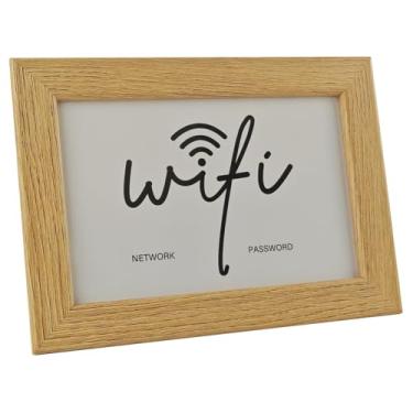 Imagem de Moldura de arte de sinalização WiFi design minimalista para Air bnb, casa de férias, escritório, presente de decoração para hóspedes de aluguel de casa (15,5 x 10,2 cm)