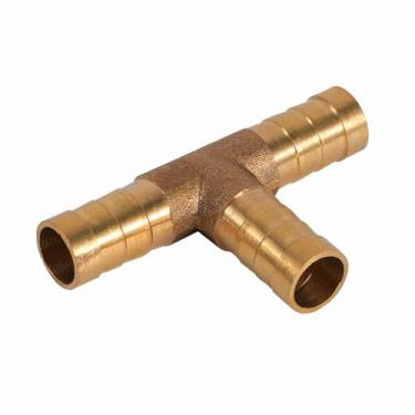 Imagem de Naroote Junta de Mangueira de Combustível de 3 Vias de Latão para Tubo de Gás de óleo de Ar Comprimido, Conector Durável Em Forma de T para Mangueira de 6 Mm, 8 Mm, 10, 12, Ideal para Conexão de