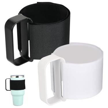 Imagem de Alça de copo para caneca de viagem YETI, RTIC, Owala, Ozark Trail de 850 ml, alça ajustável para garrafas de água de 590 ml - 1,8 g, alça antiderrapante para copos, suporte de garrafa de copo de