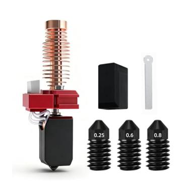 Imagem de Luocute Kit Hotend, Aquecimento Cerâmico de 48 W, Pré-aquecimento Rápido de Toda a Atualização de Metal para Impressora 3D Adventurer 5 5M Pros, Com Bicos de 0,25 0,4 0,6 0,8 Mm para
