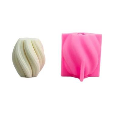 Imagem de Molde De Silicone Para Vela Em Forma De Onda Geométrica Rotativa DIY M