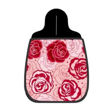 Imagem de Lixeira De Carro Organizador Lixinhocar Rosas Contornadas Rosa e Vermelho