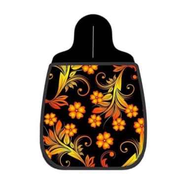 Imagem de Lixeira De Carro Organizador Lixinhocar Floral Árabe Laranja