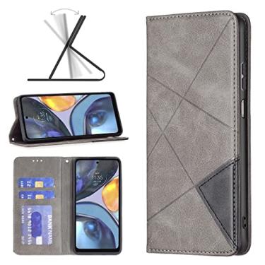 Imagem de YUNCHAO Caixa de telefone Para Motorola Moto G22 Prismatic Invisible Magnetic Leather Telefone capa para celular