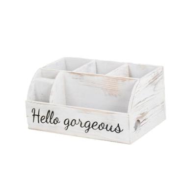 Imagem de ＫＬＫＣＭＳ Caixa organizadora de mesa em madeira para secador de cabelo, versátil, simples e elegante, ideal para guardar materiais de escritório, utensílios