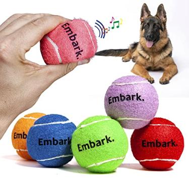 Imagem de Bolas de tênis coloridas para cães e filhotes grandes – 6,3 cm – Pacote com 6 – Brinquedos de treinamento para cães para reforço positivo, bolas interativas para chamar a atenção do lado de fora, lançador de bola buscar