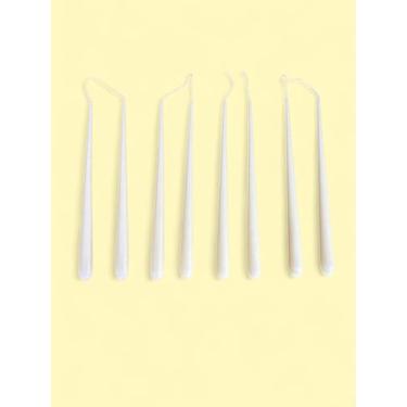 Imagem de Kit 6 Velas Cônicas Decorativas Marfim 100% Parafina Duração 8h