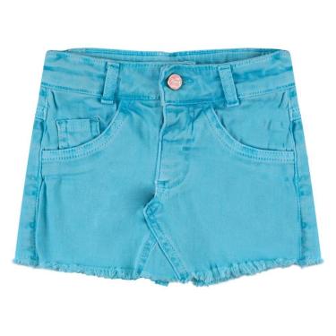 Imagem de Shorts Saia Look Jeans Sarja Collor Feminino-Feminino