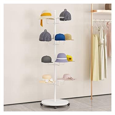 Imagem de WUHUQN Suporte de chapéu de grande capacidade para exibição de chapéus de beisebol de cowboy/peruca, organizador de armazenamento de toucas verticais resistentes, lojas de varejo/casa