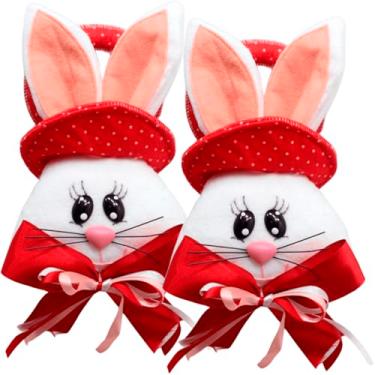 Imagem de Kit 6 Pendente Páscoa Coelho Para Trinco Porta Enfeite 23cm