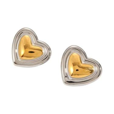 Imagem de Conjunto De Brincos Geométricos Em Ouro, Prata E Aço Titânio Para Mulh