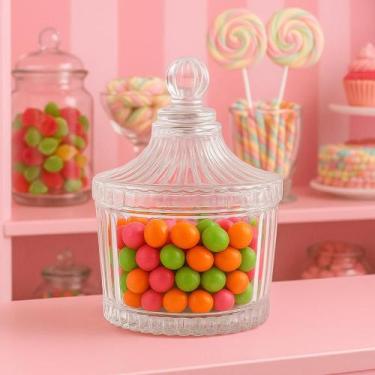 Imagem de Bomboniere de Vidro Lapidada 6x9 Ideal Para Decoração e Doces - Meraki