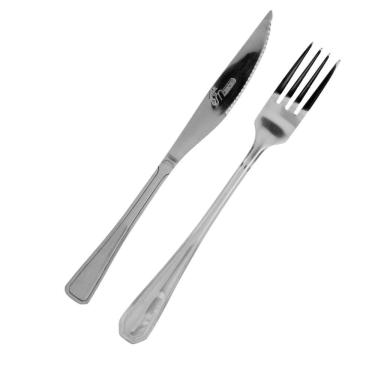 Imagem de Jogo Garfo Faca Mesa Inox Home Restaurante Buffet 12 Peças