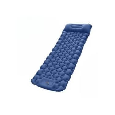 Imagem de Colchão Inflável Automático De Casal Sleeping Pad Ar Externo Portátil De Acampamento impermeável(Azul 190 * 58 * 5 Cm)