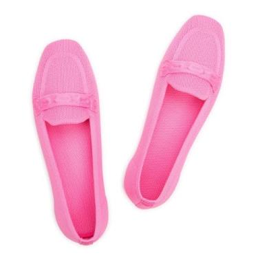 Imagem de Frank Mully Mocassim feminino sem cadarço bico quadrado confortável para trabalho no escritório, lindo mocassim sem cadarço, rosa, 35