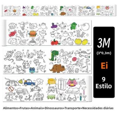 Imagem de Rolo De Desenho DIY Para Crianças, Papel Adesivo Colorido De 3M, Brinq