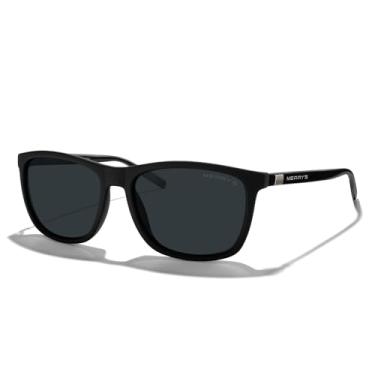 Imagem de MERRY'S Óculos de sol unissex de alumínio polarizado vintage para homens/mulheres S8286, Armação preta de borracha/lente preta/hastes pretas, Lens Width: 56 Millimeters