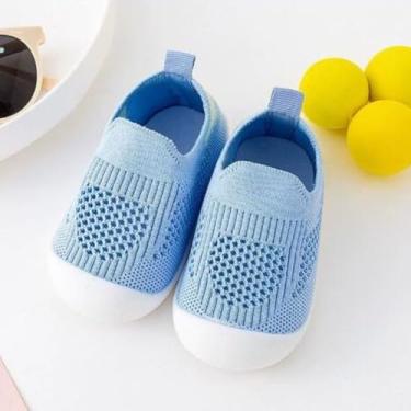 Imagem de Sapatos de caminhada para bebês de 6 a 34 meses, sola macia, antiderrapante, respirável, tênis pré-andador para todas as estações para bebês (azul), Estrela rosa, 15 Infant