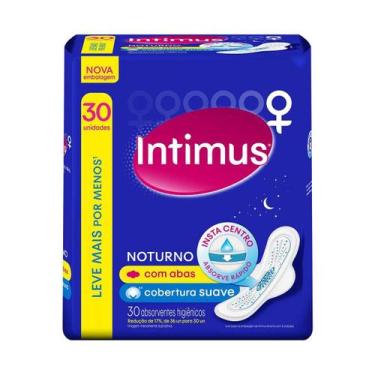 Imagem de Absorvente Intimus Noturno Cobertura Suave com Abas 30 unidades, 1 Pac