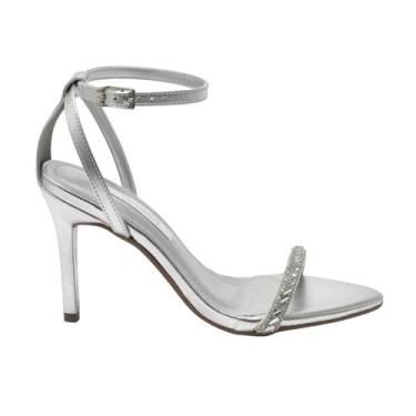 Imagem de Sandalia Fem Salto Alto Fino Via Marte, Prata, 38