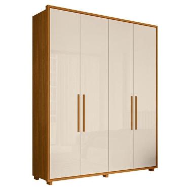 Imagem de Guarda Roupa Casal Greco 4 Portas Mdf 188 Cm Cinamomo Off White Madetec