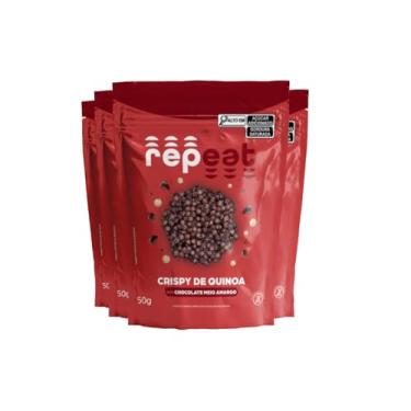 Imagem de Repeat Foods, Kit 4 Crispy De Chocolate Meio Amargo Com Quinoa Repeat 50G
