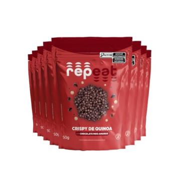 Imagem de Repeat Foods, Kit 8 Crispy De Chocolate Meio Amargo Com Quinoa Repeat 50G