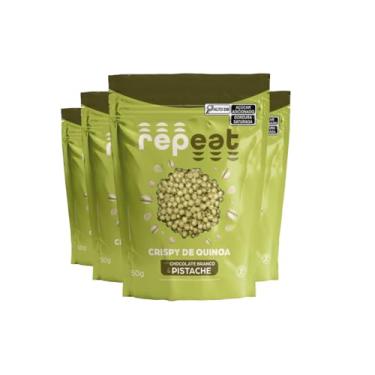 Imagem de Repeat Foods, Kit 4 Crispy Chocolate Branco E Pistache Quinoa Repeat 50G