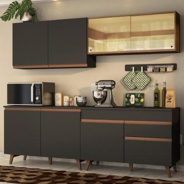 Imagem de Cozinha Completa Reims Armário Balcão Preto e Rustic Madesa