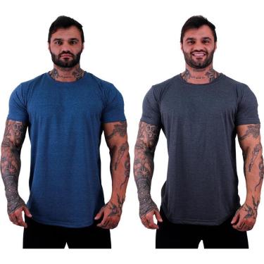 Imagem de Kit 2 Camiseta Longline MXD Conceito Slim Cores Básicas e Mescladas Lisas-Masculino