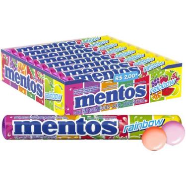 Imagem de Bala Mastigável Mentos Rainbow Display 600g 16 Unidades, Sortido