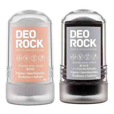 Imagem de Kit Deo Rock 60g - Desodorante Cristal Original + Carvão - Deorock