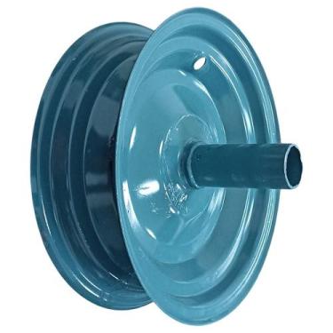 Imagem de Aro 8" p/ Carrinho de Mão Azul Bucha Chapa 16 - METALPAMA