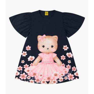 Imagem de Vestido Poly Flex Touch - Meia Malha Rovi Kids Azul, 3, Azul