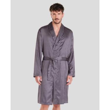 Imagem de Roupão Cetim - Lohe, Azul marinho, M