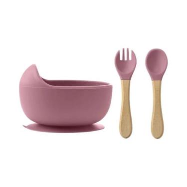Imagem de Conjunto De Tigela De Silicone Para Alimentação De Bebês Com Colher De