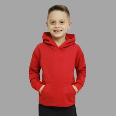 Imagem de Moletom Infantil Liso Especial Canguru Mb Sport Confortável, Vermelho,
