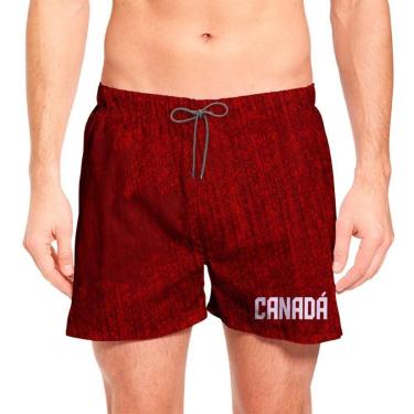 Imagem de Short Praia Estampado Masculino Canada Copa Verão Academia-Masculino