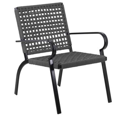 Imagem de Poltrona Porto Rico Corda Náutica Alumínio Fibra Sintética Prata Trama Original