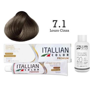 Imagem de Coloração 7.1 Louro Cinza + Oxi 20 Vol  Itallian Color - Itallian Hair